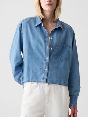 GAP Denim Crop Shirt